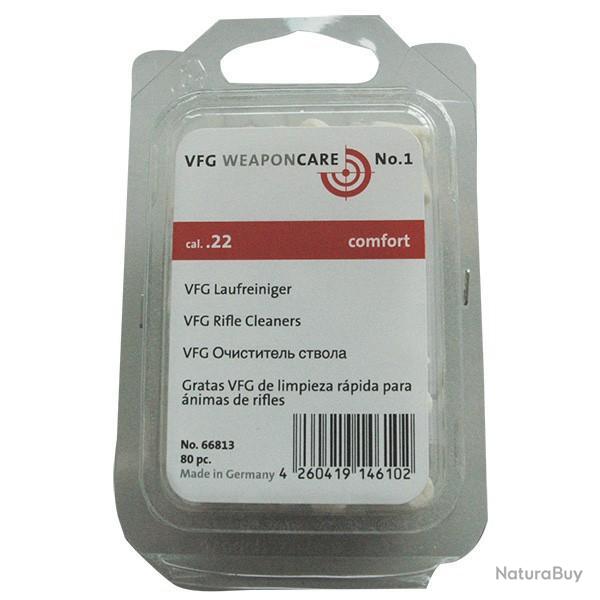 Tampons de nettoyage VFG calibre .22, boite de 80