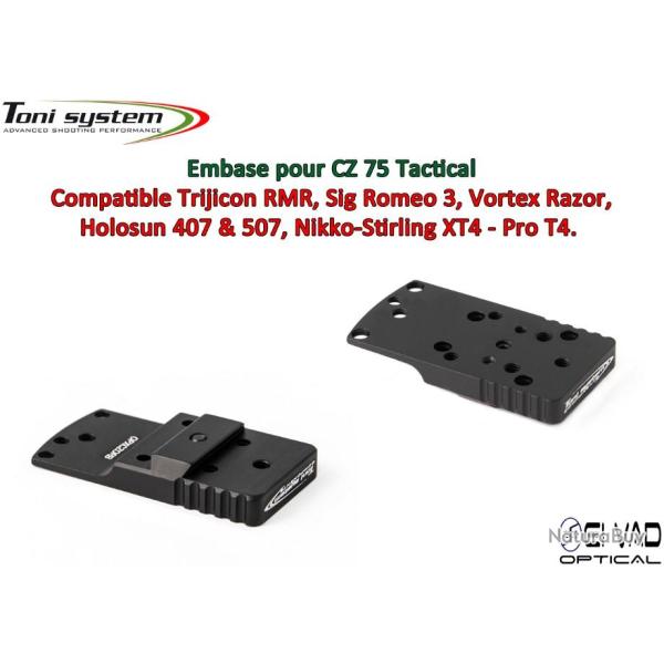 Embase TS pour CZ 75 Tactical Version B - Compatible Trijicon RMR, Vortex Razor, Holosun 407C & 507C