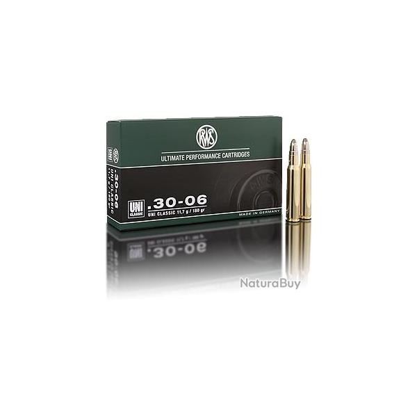 Munitions RWS calibre 30-06 Uni Classic 200gr - 13g x20