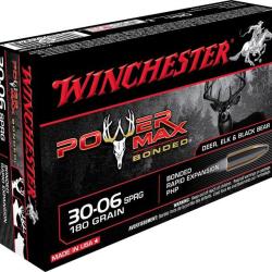Munitions WINCHESTER calibre 30-06 Power Max Bonded 180gr - 11.7g x20