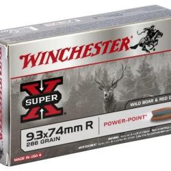 Munitions WINCHESTER calibre 9.3x74R Power Point 286gr - 18.5g x20