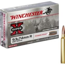 MUNITIONS WINCHESTER CALIBRE 9.3x74R POWER POINT 286gr - 18.5g x20