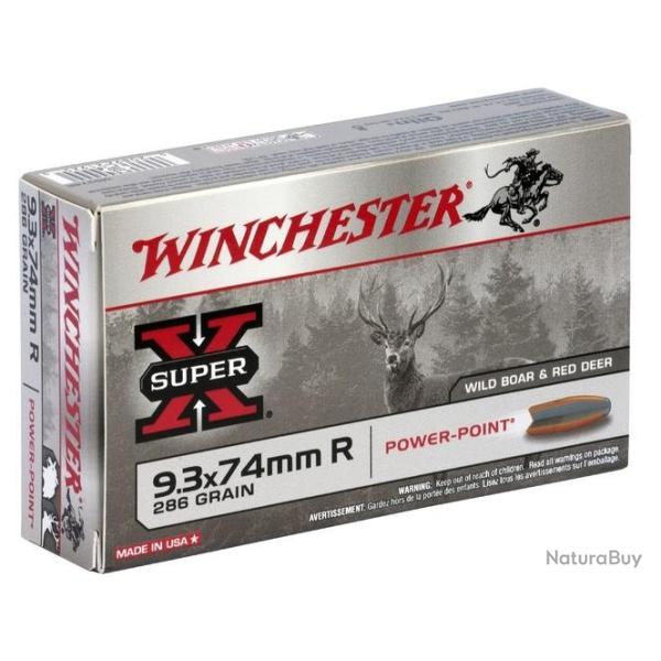 Munitions WINCHESTER calibre 9.3x74R Power Point 286gr - 18.5g x20