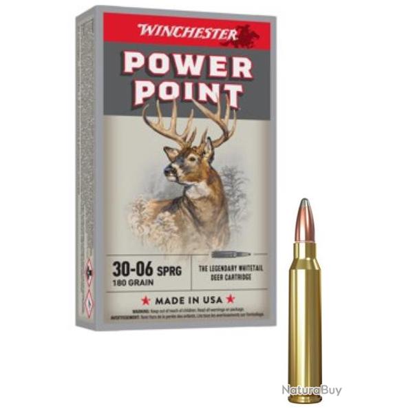 MUNITIONS WINCHESTER CALIBRE 30-06 POWER POINT 180gr - 11.7g x20