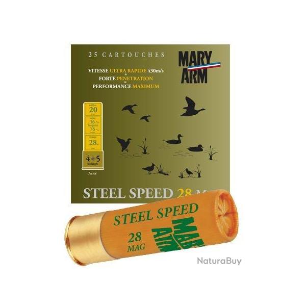25 Cartouches MARY ARM Steel Speed 28g Cal.20