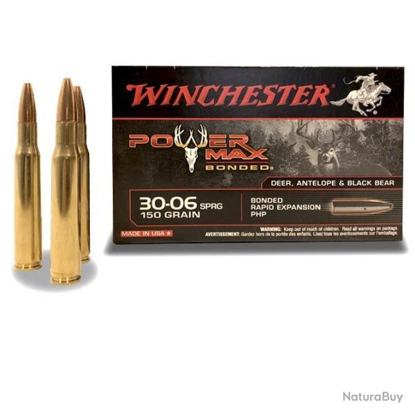 Munitions WINCHESTER calibre 30-06 Power Max Bonded 150gr - 9.7g x20