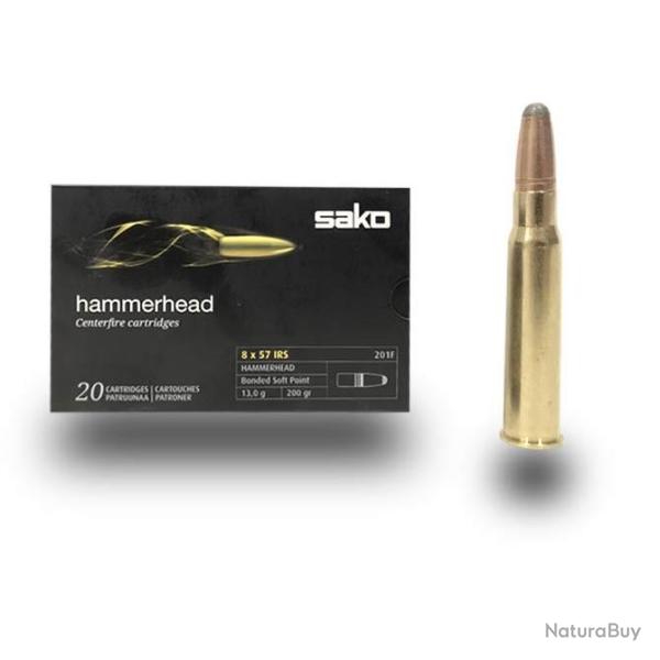 Munitions SAKO calibre 8x57 JRS Hammerhead 200gr - 13g x20