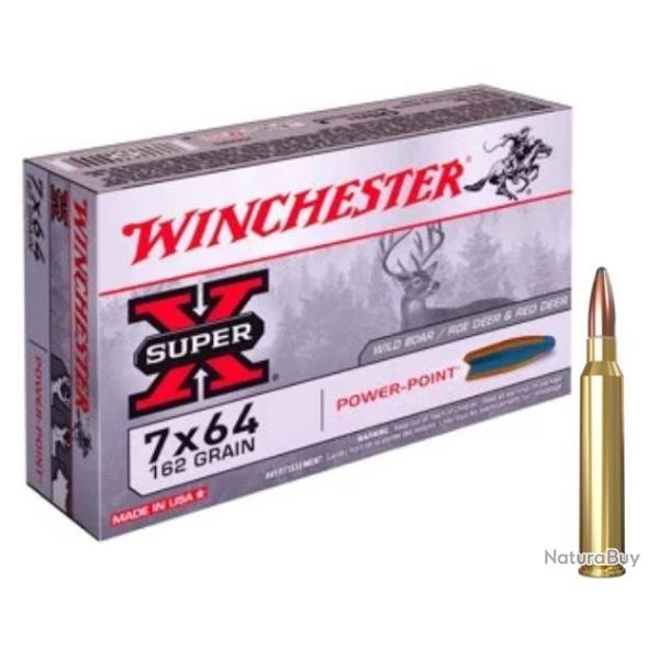 MUNITIONS WINCHESTER CALIBRE 7x64 POWER POINT 162gr - 10.5g x20