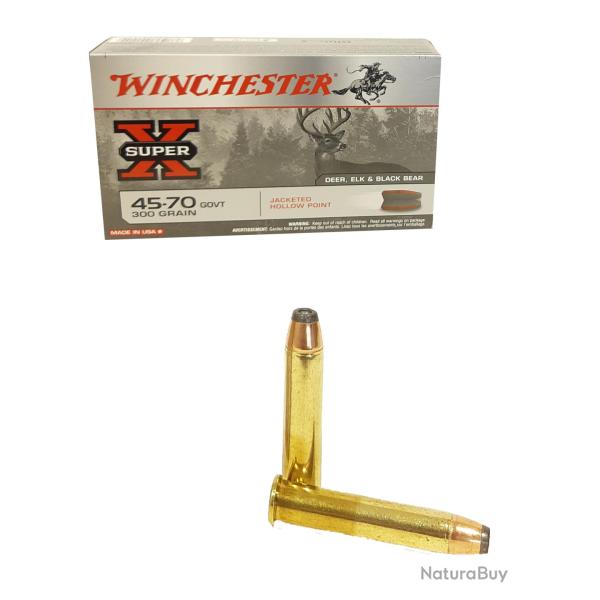 Munitions WINCHESTER calibre 45-70GVT JHP 300gr - 19.5g x20