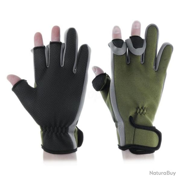 trois doigts coupe gants antid�rapants n�opr�ne VERT - LIVRAISON GRATUITE !!