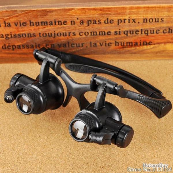 lunettes binoculaires Type 20X  loupe de rparation avec lumire LED - LIVRAISON en 3 jours !