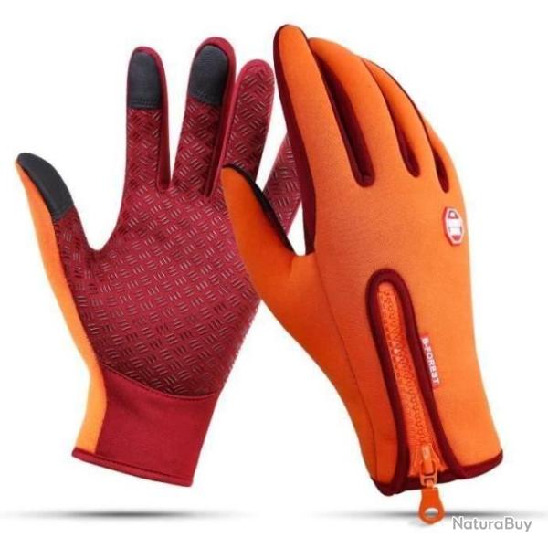 Gants de p�che imperm�able anti-d�rapant respirant ORANGE - LIVRAISON GRATUITE !!