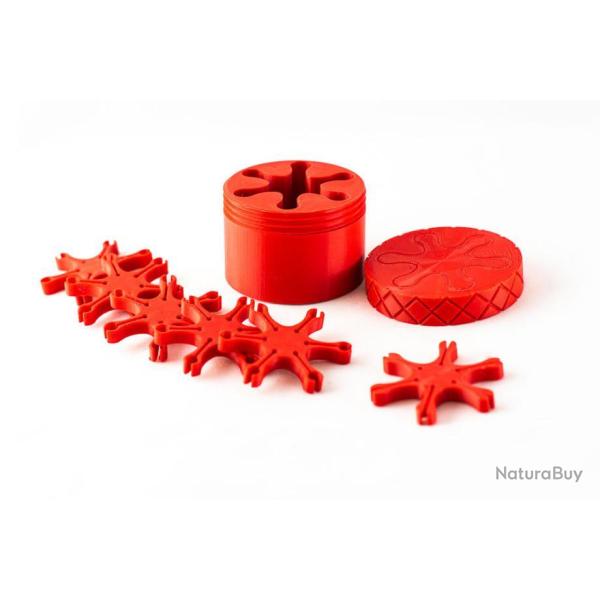 Nouvelle bo�te d'amorces remplie de 6 distributeurs d'amorces en �toile (Rouge)