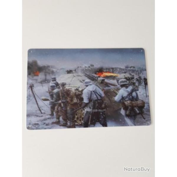 PLAQUE METAL PROPAGANDE WH "PANZERGRENADIERS FRONT DE L'EST"