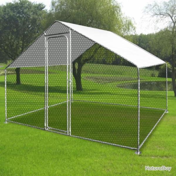 VOLI�RE Enclos poules 6 m� parc grillag� 3x2m acier galvanis� 1