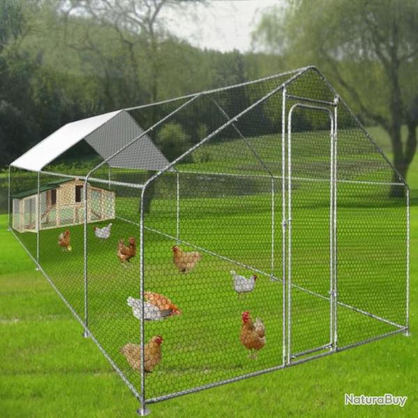 VOLI�RE ENCLOS POULAILLER 18 M� PARC GRILLAG� 6X3M ACIER GALVANIS� 1