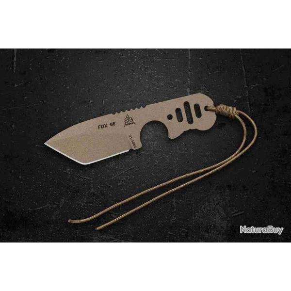 Couteau TOPS FDX 66 Lame Tanto Acier Carbone 1095 Etui Kydex Made In USA TPFDX66