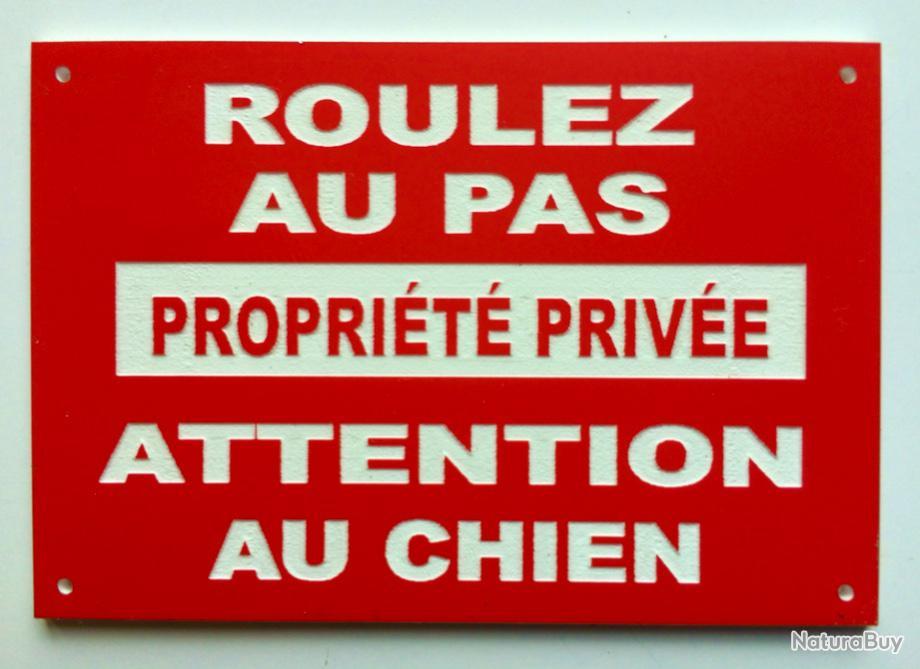 Panneau Signalétique 'Roulez Au Pas' & 'Attention Aux Chiens' - PVC - Neuf