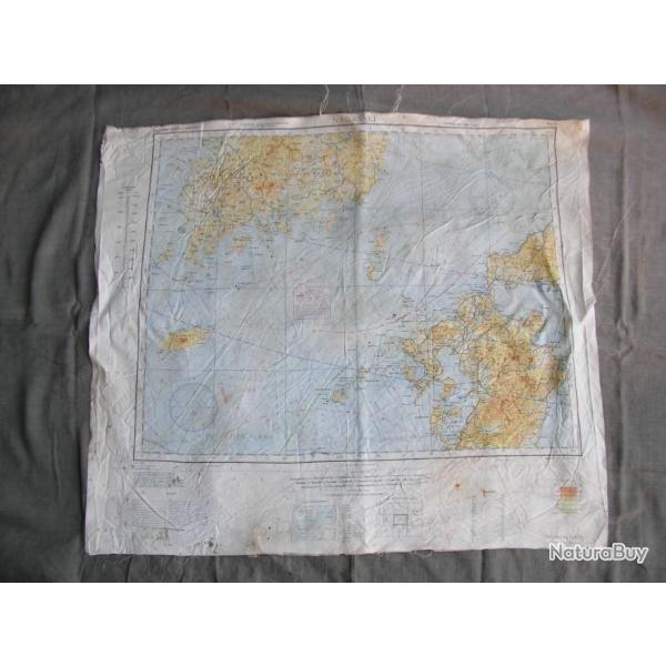 WW2 US CARTE D'�VASION EN SOIE AM�RICAINE " NAGASAKI " MARINE NI 52 IMPRIM� 1942 MODIFI� 1944  RARE