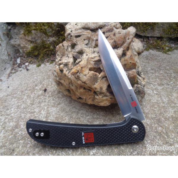Couteau Al Mar Ultralight Eagle Lame Acier 8Cr13MoV Manche FRN Linerlock Clip AMK4126