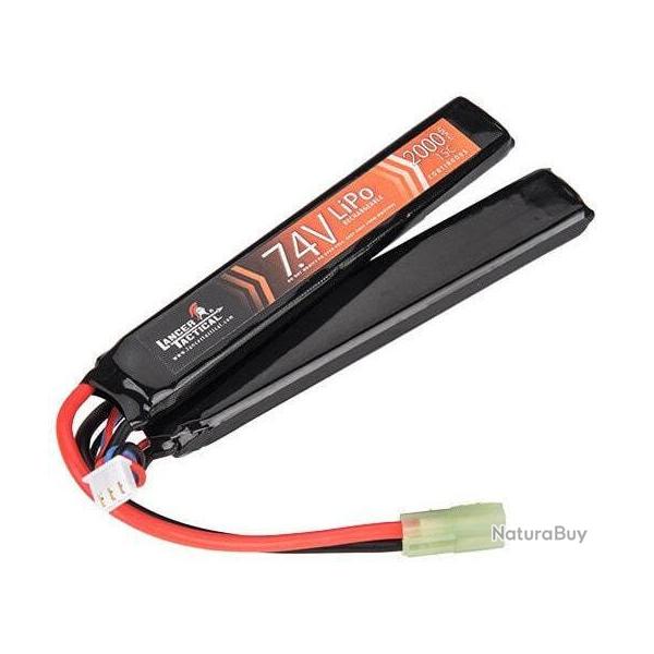 BATTERIE LIPO 7,4V 2000MAH 15C DOUBLE STICK