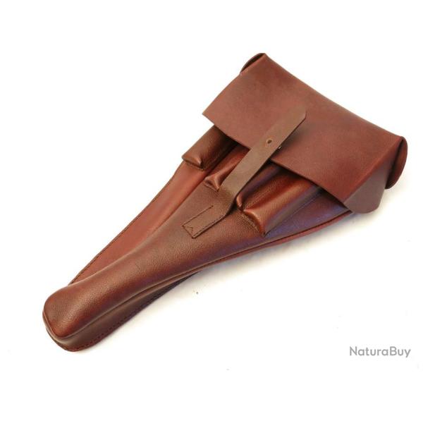 Cuir pour l'tui crosse bois Luger P08