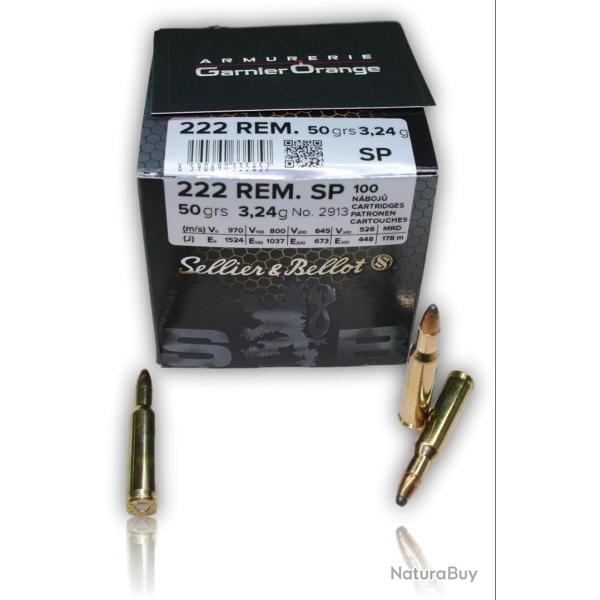 MUNITIONS S&B SP 50GR CAL. 222REM X100