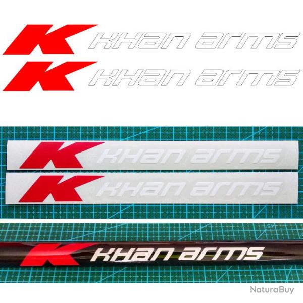 2x KHAN ARMS autocollants. Taille 190x19mm. 11 couleurs au choix. Id�al pour fusils monocanon