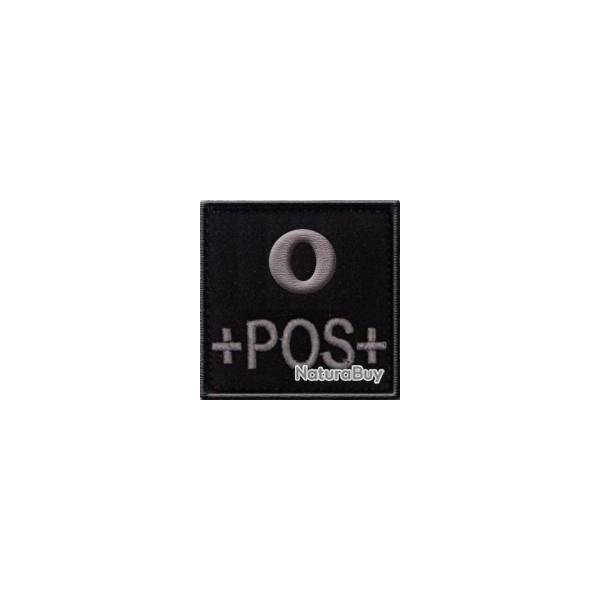 Patch Groupe sanguin - Tissu Noir O Positif