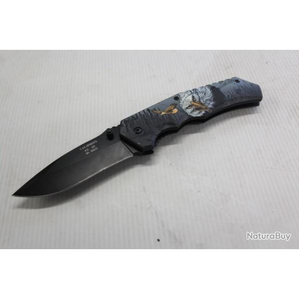 COUTEAU DE POCHE DECOR "AIGLE" MARQUE HERBERTZ