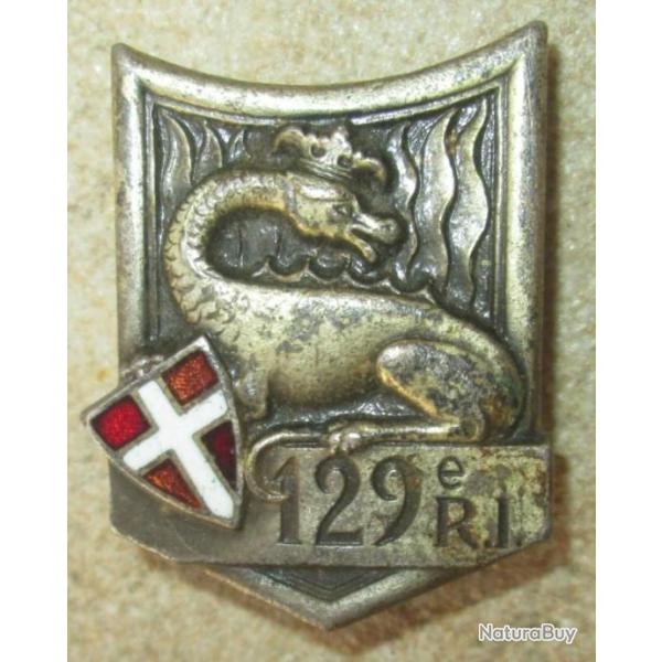 129� R�giment d'Infanterie, �mail,guilloch�,deux pastilles