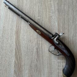 PISTOLET DE VENERIE vers 1850 a double canons