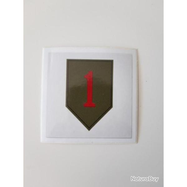 AUTO COLLANT DE L INSIGNE DE LA  1 ERE DIVISION D INFANTERIE US