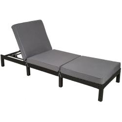 Bain de soleil chaise longue transat meuble jardin 5 positions noir 2208066