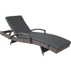 Bain de soleil chaise longue transat meuble jardin 5 positions gris 2208056