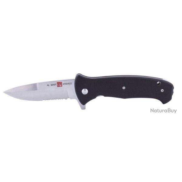 Couteau Al Mar SERE 2020 Linerlock A/O Lame Acier D2 Serr Manche Black FRN Clip AMK2203