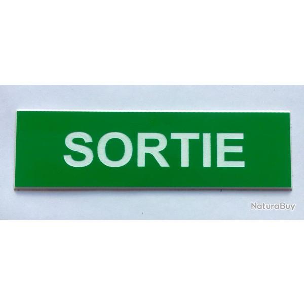 Plaque adh�sive verte SORTIE  format 29x100 mm