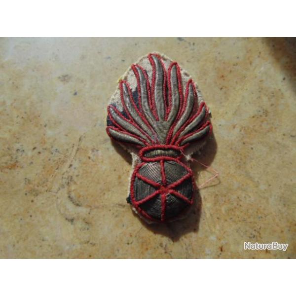 insigne grenade cannetille argent�e second empire III� rep � identifier grand 6.5 cm haut