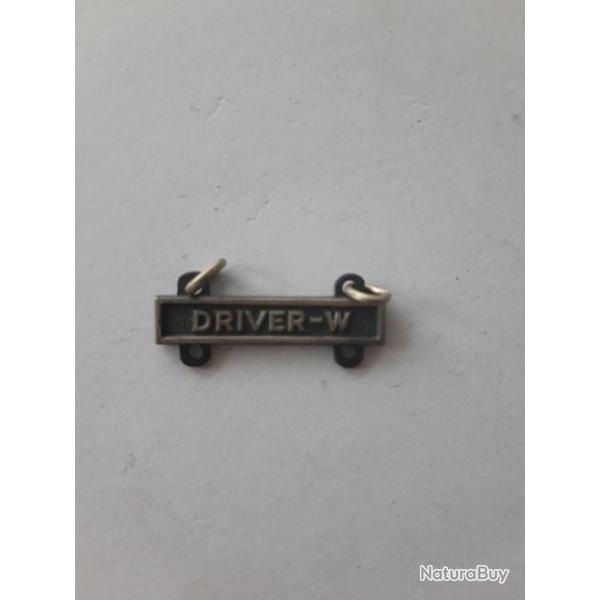 BARRETTE DE QUALIFICATION U.S. DE "DRIVER-W