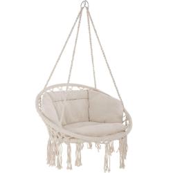 Fauteuil suspendu ELISA hamac meuble jardin diamètre 80 cm beige 2208164