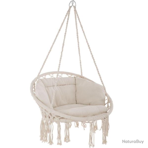 Fauteuil suspendu ELISA hamac meuble jardin diamtre 80 cm beige 2208164