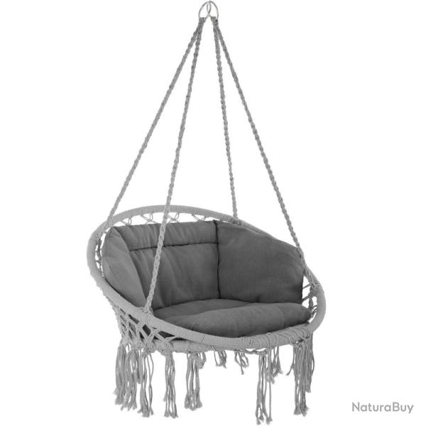 Fauteuil suspendu ELISA hamac meuble jardin diamtre 80 cm gris 2208165