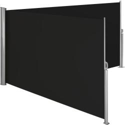 Auvent store lat&eacute;ral brise-vue paravent r&eacute;tractable double noir 180 x 600 cm 2208136