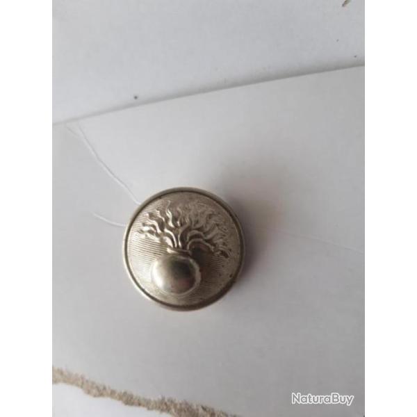 BOUTON ARMEE FRANCAISE TYPE GRENADE,ARGENTE,25 MM.