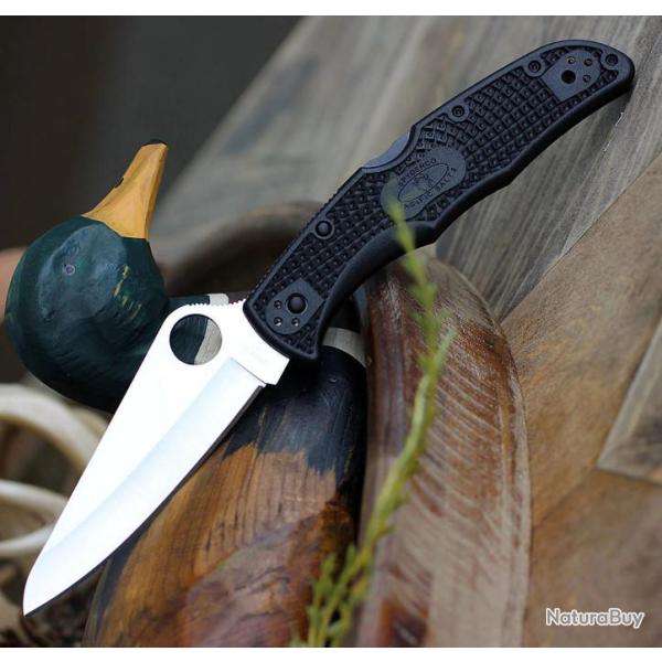 Couteau Spyderco SALT 2 Lame Acier H1 Manche FRN Backlock Clip Made In Japan SC91PBK2