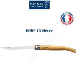 Couteau effil&eacute; manche h&ecirc;tre OPINEL 15