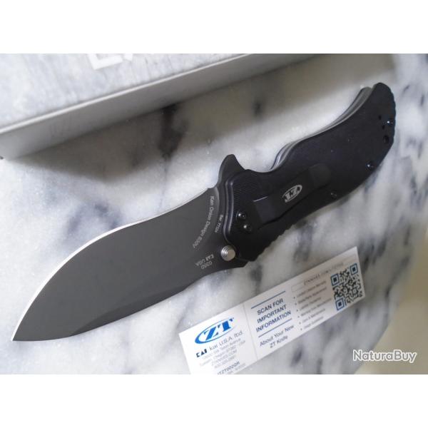 ZT0350 Couteau Zero Tolerance A/O Lame Acier S30V Manche Black G10 Linerlock Clip Made In USA