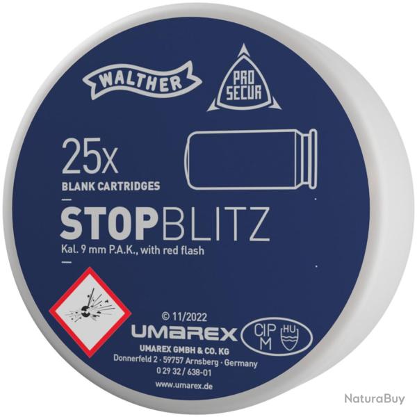 Stop Blitz cart. � blanc / cal. 9 mm P.A.K. - 25 cart.