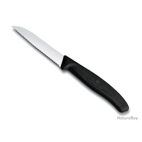 COUTEAU OFFICE VICTORINOX SWISSCLASSIC 8CM NOIR A DENTS