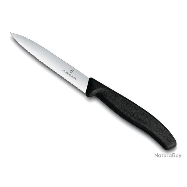 COUTEAU OFFICE VICTORINOX SWISSCLASSIC 10CM NOIR A DENTS